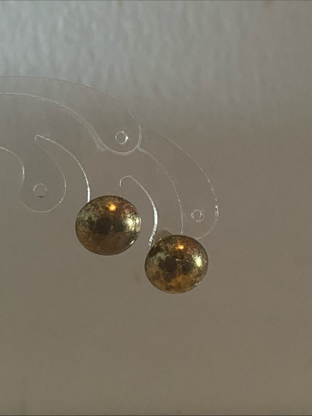 Gold Tone Dome Stud Earrings Women Jewelry